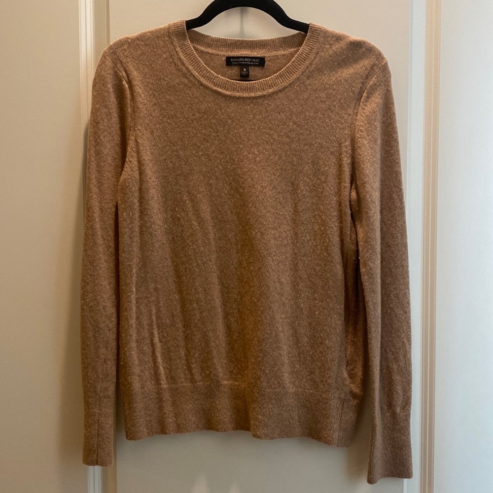 Banana republic S scoop sweater camel | Italian wool blend